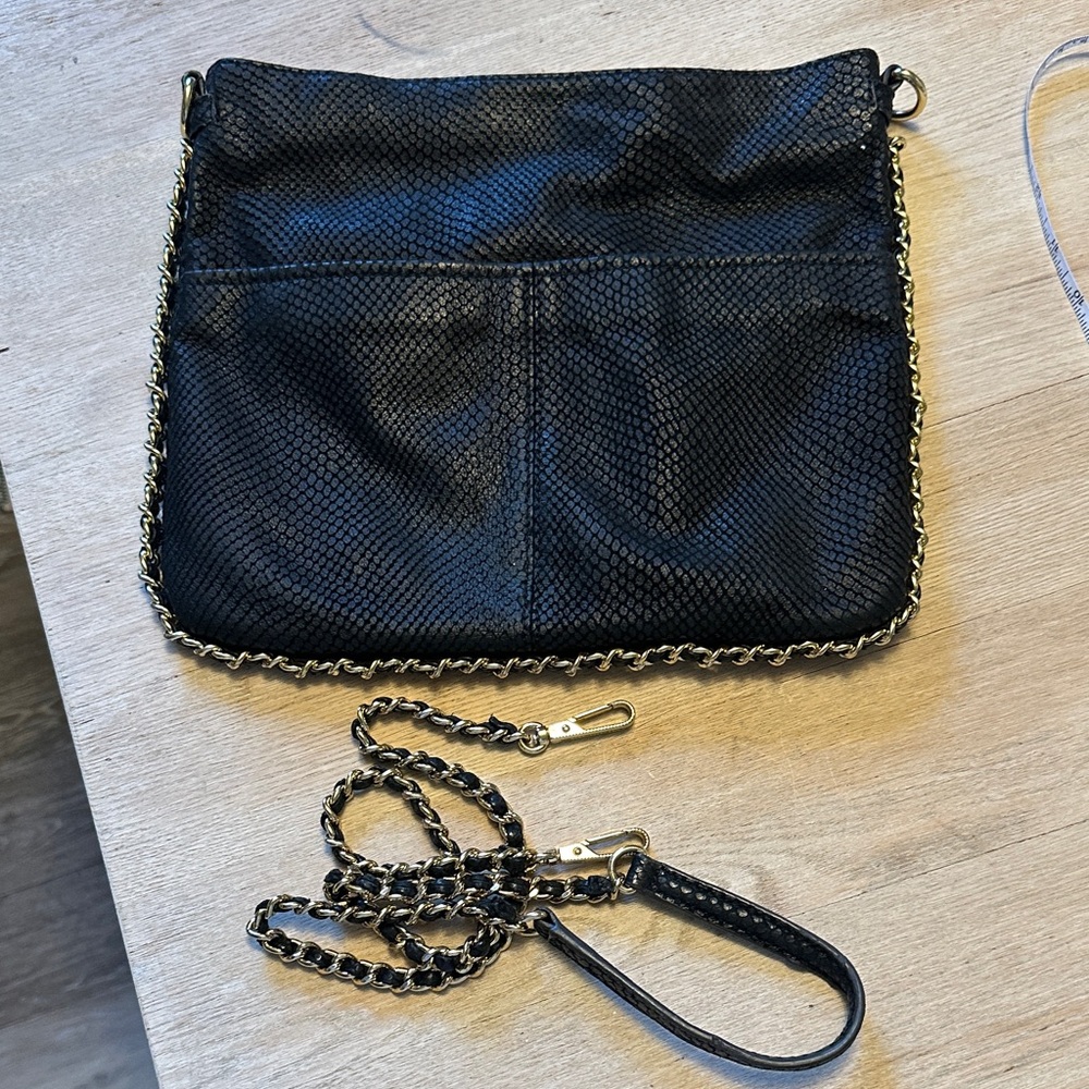 AIMEE KESTENBERG | Cyrus Leather Black Chain Strap Crossbody Bag - Picture 12 of 16